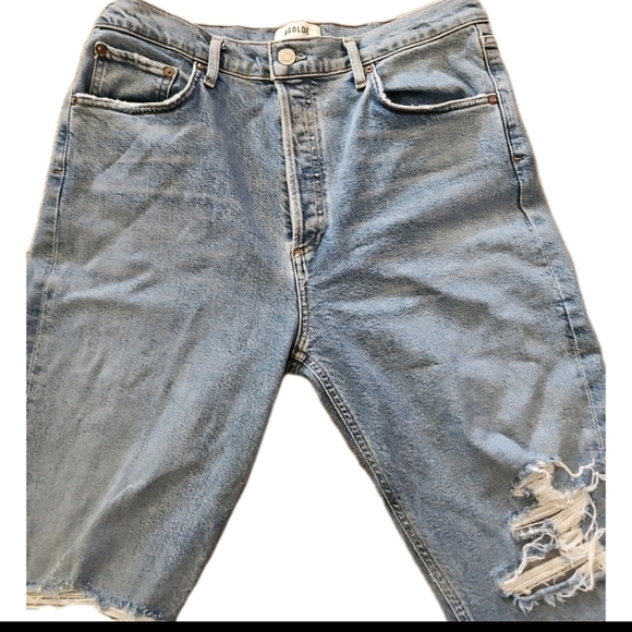 Agolde Womens Medium Wash Riley High Rise Straight Crop in Hassle Jean 30 - Picture 8 of 14